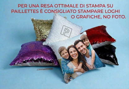 Cuscino Magico in Paillettes Personalizzabile – Reversibile con Foto o Grafica