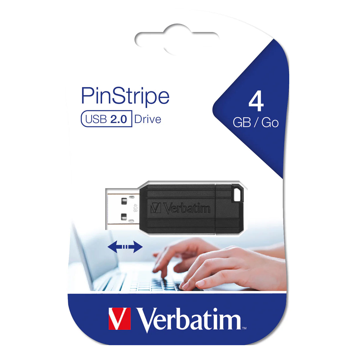 VERBATIM - Memorie usb store 'n' go pinstripe nero da 4 gb